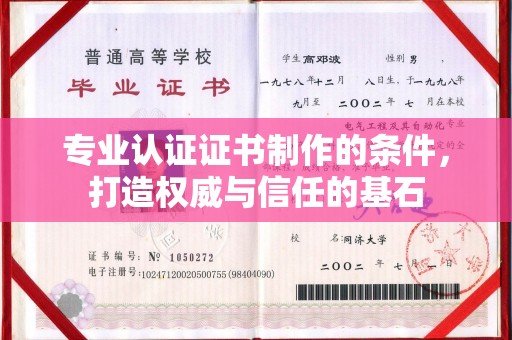 双溪专业认证证书制作的条件，打造权威与信任的基石