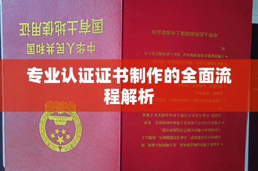 双溪专业认证证书制作的全面流程解析